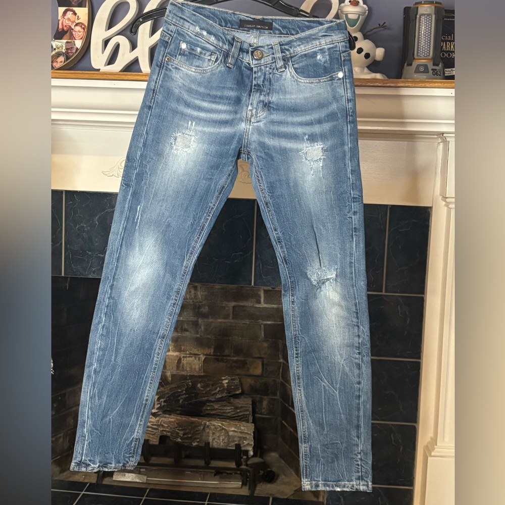 Frankie Morello Women's Light Blue Straight Leg Jeans